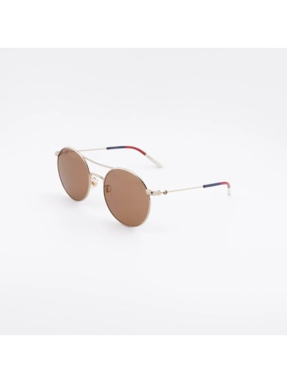 Gucci GG0680S 003 Sunglasses Gold Round Frame, Brown Lenses